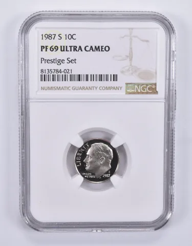 1987-S Roosevelt Dime Prestige Set PF69 UCAM NGC Brown Label
