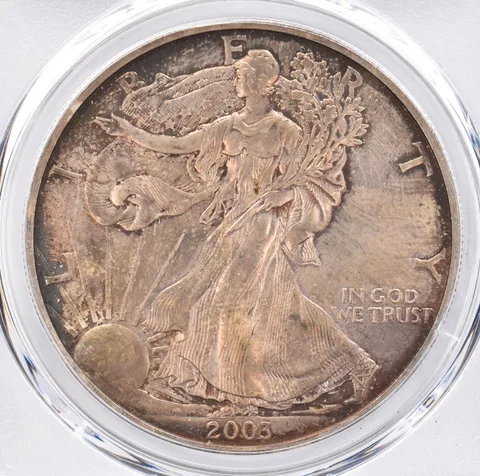 2003 American Silver Eagle MS62 PCGS Beautiful Tone *1520