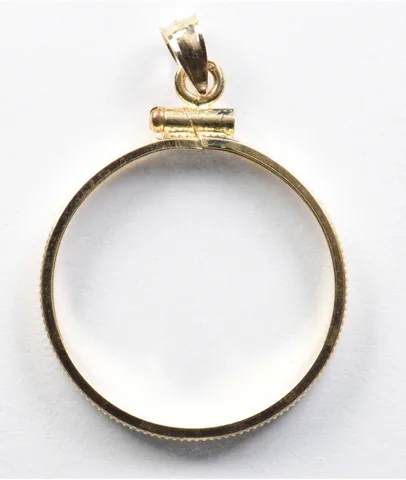 14kt Gold Coin Bezel 2 Rand 22.02mm 1.1g South Africa *9658