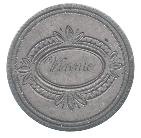 1853 Seated Liberty Quarter Arrows Love Token Winnie *8586