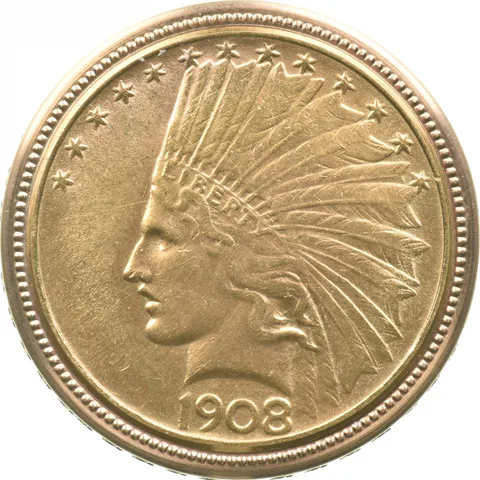 $10 Indian 1909 Patek Philippe Ref. 801 Gold US Coin Watch *1276