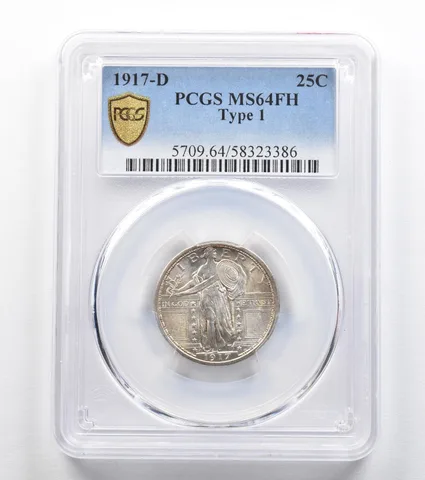 1917-D Standing Liberty Quarter Type 1 MS64 FH PCGS *9598