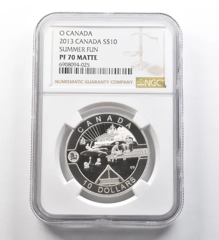 2013 Canada 10 Dollars Silver O Canada Summer Fun PF70 Matte NGC a8237
