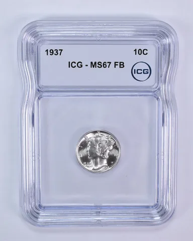 1937 Mercury Dime MS67 FB ICG