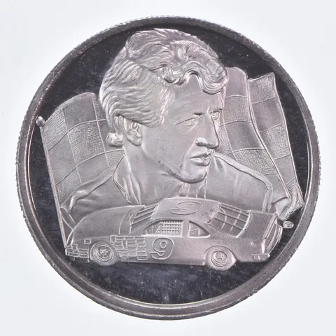 VINTAGE 1992 Bill Elliott Winston Cup Nascar .999 Fine Silver 1 Oz Round *552
