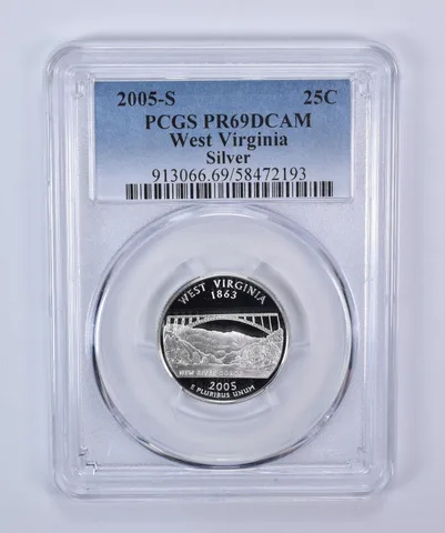 2005-S Washington State Quarter Silver West Virginia PR69 DCAM PCGS