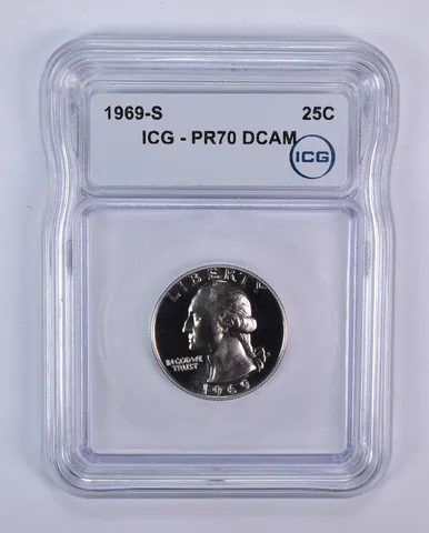 1969-S Washington Quarter PR70 DCAM ICG