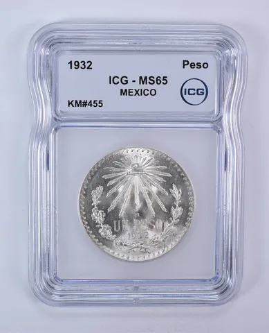 1932 Mexico Peso KM#455 MS65 ICG