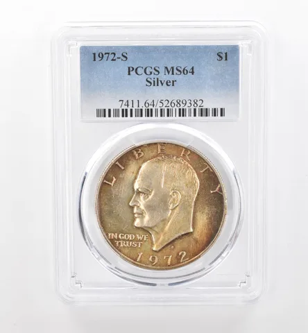 1972-S Eisenhower $1 Silver MS64 PCGS Beautiful Tone *1900