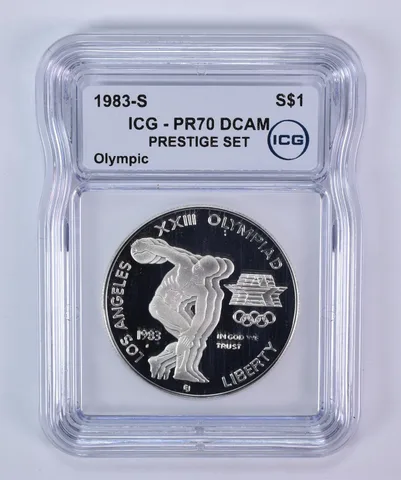 1983-S Olympic Discus Commemorative Dollar Prestige Set PR70 DCAM ICG