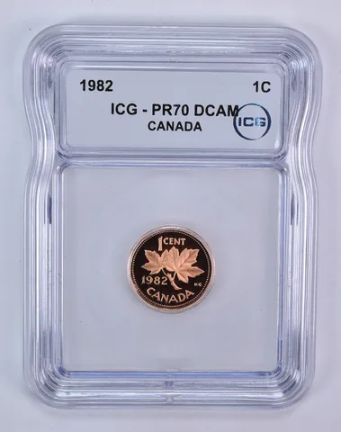 1982 Canada 1 Cent PR70 DCAM ICG