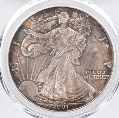 2001 American Silver Eagle MS67 PCGS Beautiful Tone *1373