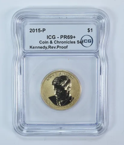 2015-P Presidential $1 Kennedy Coin & Chronicles Set Reverse PR69+ ICG