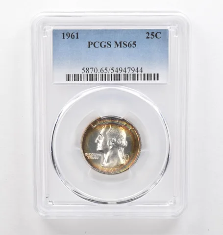1961 Washington Quarter MS65 PCGS Beautiful Tone *0297