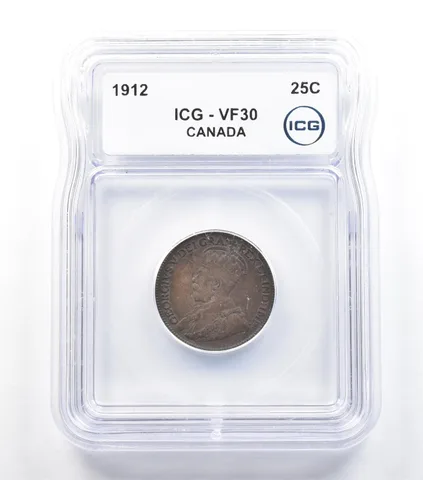 1912 Canada 25 Cents VF30 ICG *5699