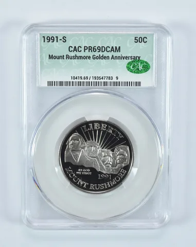 1991-S Mount Rushmore Commemorative Half Dollar PR69 DCAM CAC CACg