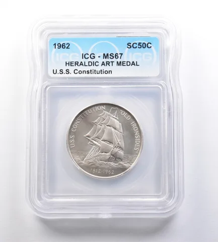 1962 So-Called Half Dollar USS Constitution MS67 ICG *7158