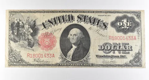 1917 $1 Legal Tender Large Note Red Seal *2895