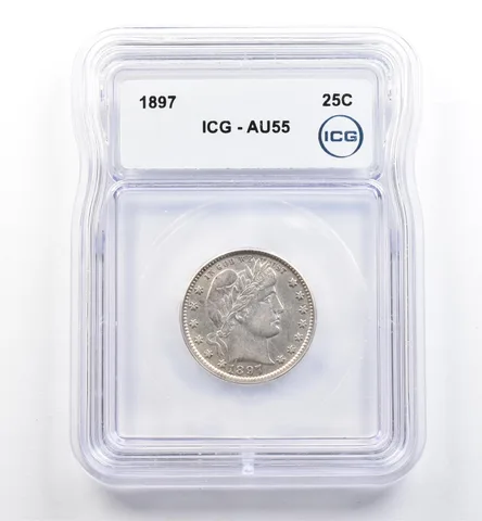 1897 Barber Quarter AU55 ICG *0157