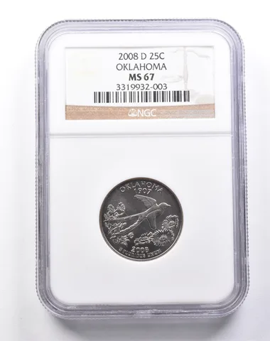 MS67 2008-D Washington State Quarter Oklahoma NGC *6172