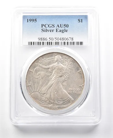 1995 American Silver Eagle AU50 PCGS Lowball *8048