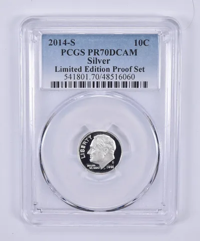 2014-S Roosevelt Dime Silver Limited Edition Set PR70 DCAM PCGS Blue Label