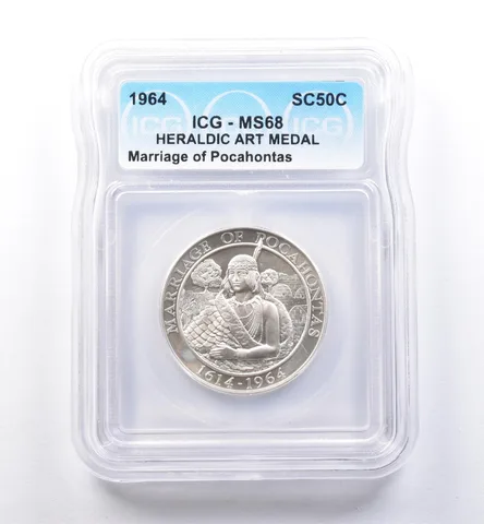 1964 So Called Half Dollar Marriage Of Pocahontas MS68 ICG *8436