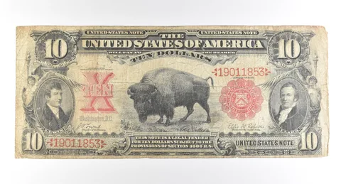 1901 $10 Legal Tender Large Note Red Seal Bison *2778