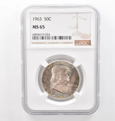 1963 Franklin Half Dollar MS65 NGC Beautiful Tone *6214