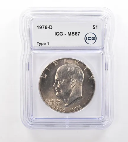 1976-D Eisenhower $1 Type 1 MS67 ICG Beautiful Tone *7530