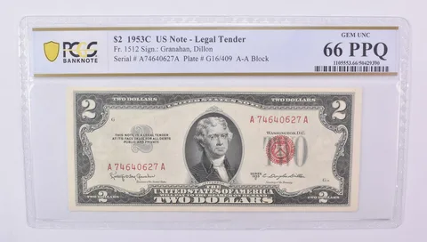 $2 1953 C US Legal Tender Fr#1512 Gem Unc 66 PPQ PCGS