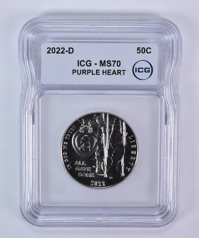 2022-D Purple Heart Commemorative Half Dollar MS70 ICG