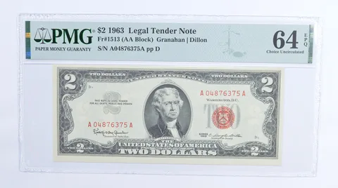 $2 1963 Legal Tender Note FR-1513 PMG 64 EPQ PMG Graded