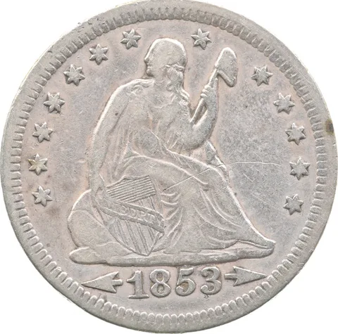 1853 Seated Liberty Quarter Arrows *7622