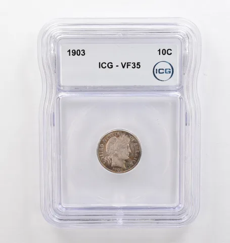 1903 Barber Dime VF35 ICG Beautiful Tone *9771