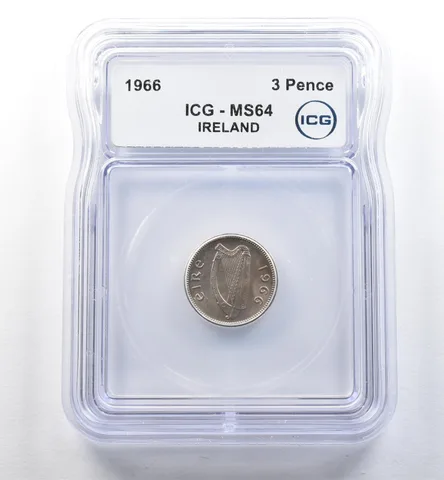 1966 Ireland 3 Pence MS64 ICG *2555