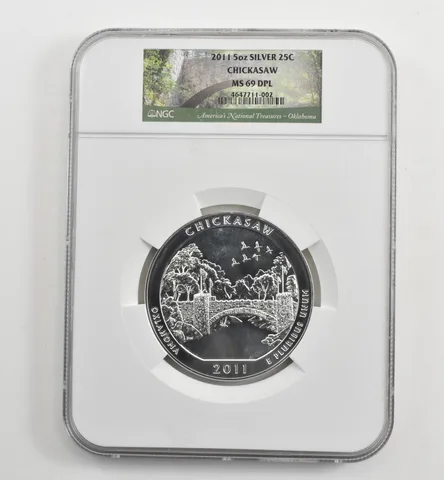 2011 5 Oz Silver Quarter America The Beautiful Chickasaw MS69 DPL NGC *1663