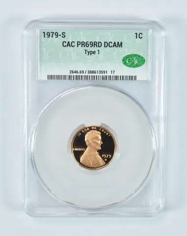 1979-S Lincoln Memorial Cent Type 1 PR69 RD DCAM CAC CACg