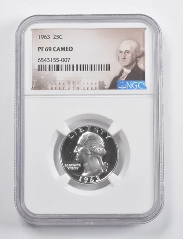 PF69 CAM 1963 Washington Quarter NGC a3350