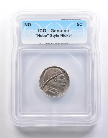 (ND) Indian Head Buffalo Nickel "Hobo" Style Genuine ICG *6578