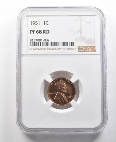 1951 Lincoln Wheat Cent PF68 RD NGC *0349