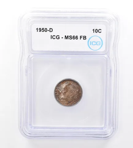 1950-D Roosevelt Dime MS66 FB ICG Beautiful Tone *1606