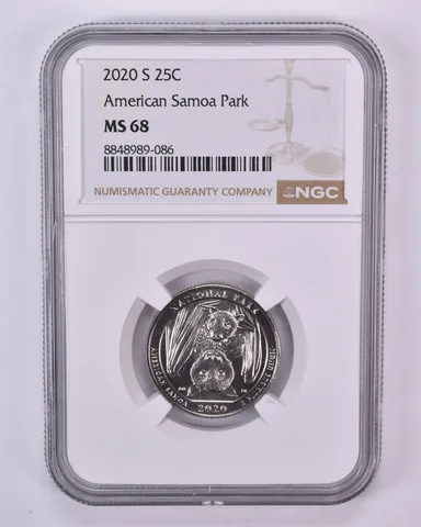 2020-S Washington Quarter ATB American Samoa Park MS68 NGC
