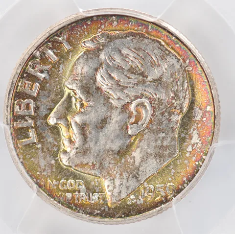 1959 Roosevelt Dime MS63 FB PCGS Beautiful Tone *0904