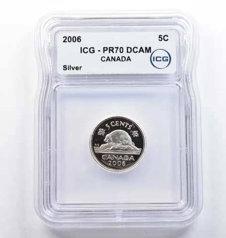 2006 Canada 5 Cents Silver PR70 DCAM ICG *9389