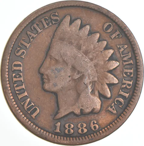 1886 Indian Head Cent AC Average Circ