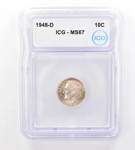 1948-D Roosevelt Dime MS67 ICG Beautiful Tone *7306