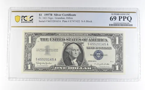 1957 B $1 Silver Certificate Fr#1621 Superb Gem Unc 69 PPQ PCGS *9817