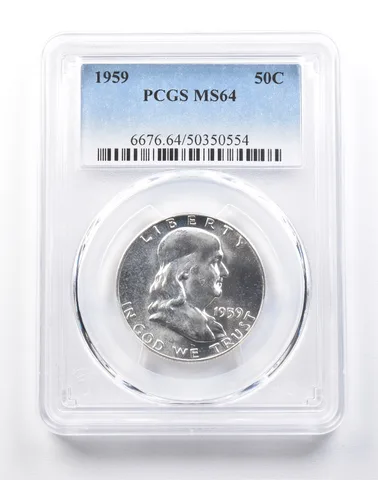 1959 Franklin Half Dollar Type 2 Reverse MS64 PCGS a4119