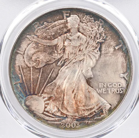 2003 American Silver Eagle MS63 PCGS Beautiful Tone *1512